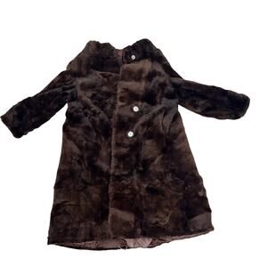 Vintage 50s Sheared Beaver Fur Coat Glitter Buttons Project As-Is Cutter Repair